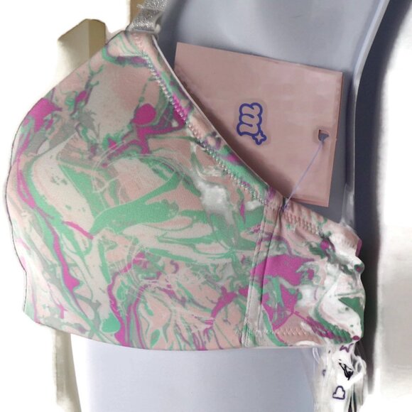 Junior Bra Convertible 32A MD Marbled pink Green 3 sets of straps 2053M - Picture 3 of 6